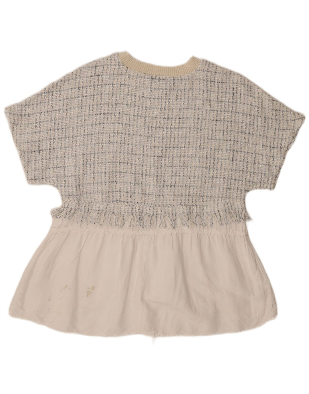 Zara Damebluse Top UK 14 Medium White Ternet Bomuld