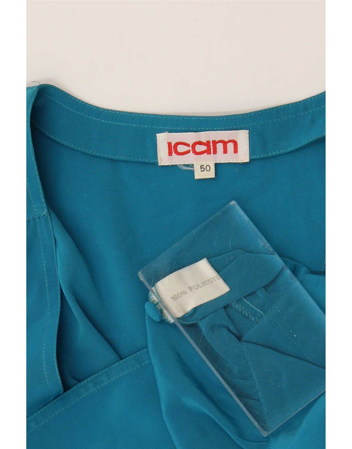 Icam Dame Crop Shirt Bluse IT 50 XL Blå Polyester