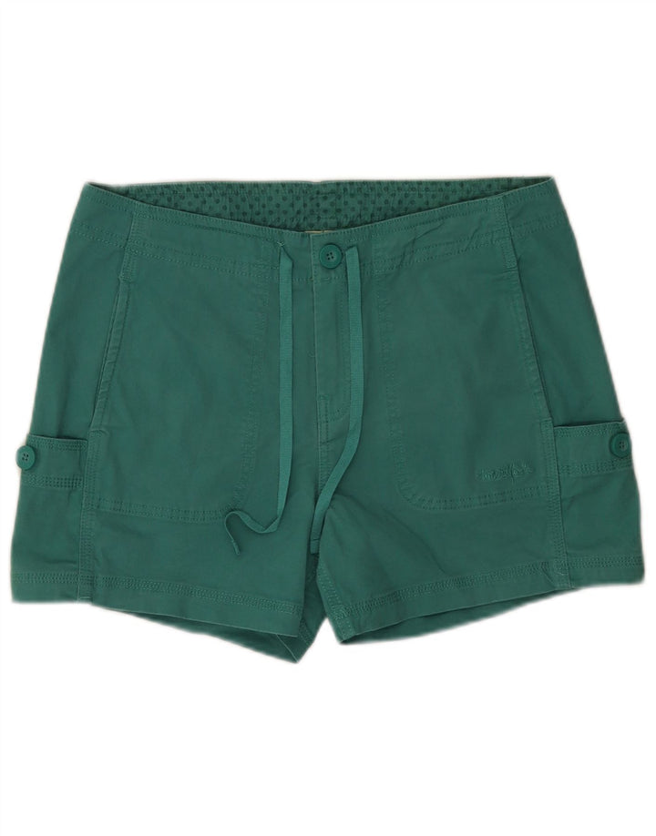 Weird Fish Dame Cargo Shorts UK 10 Small W34 Green Cotton