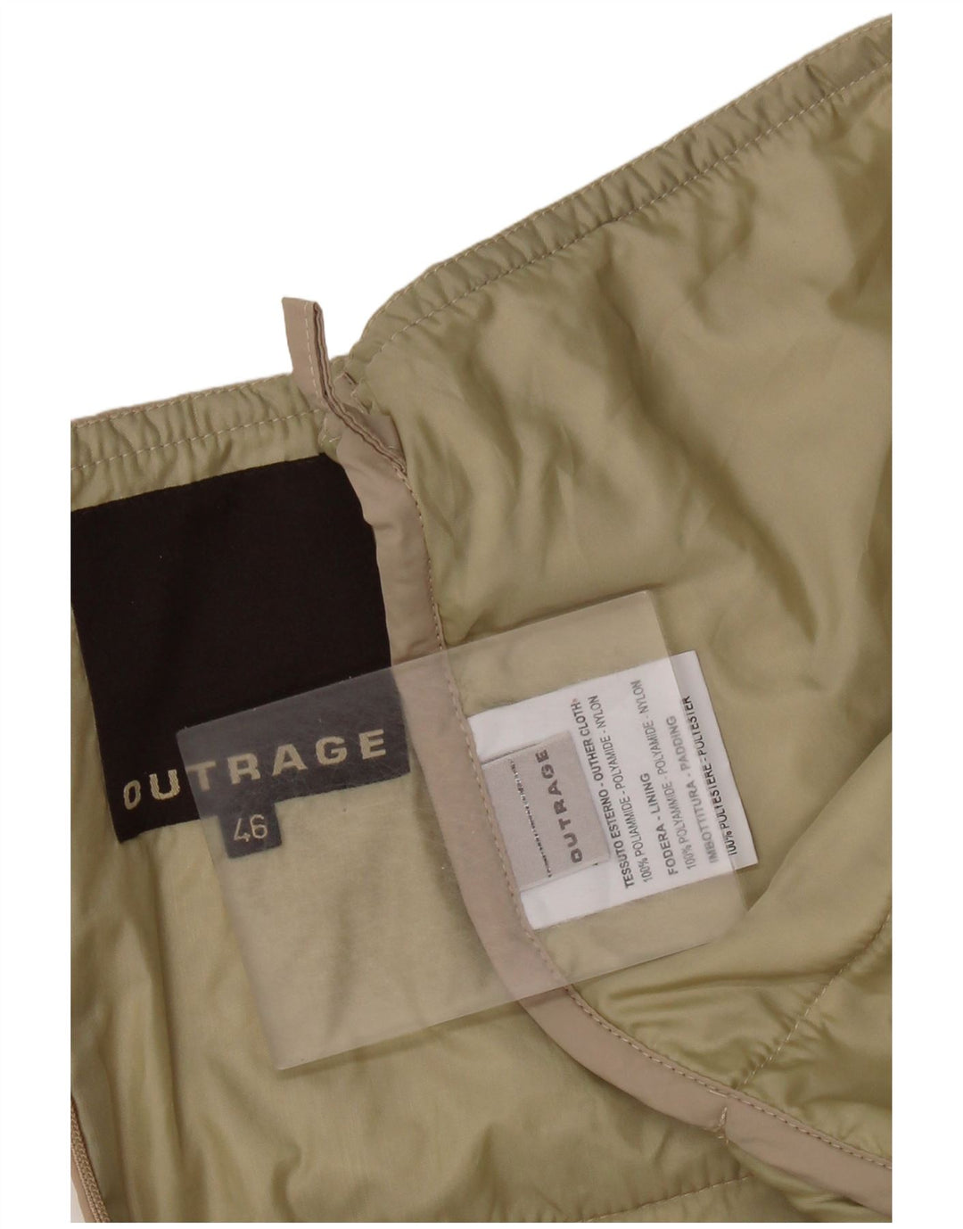 OUTRAGE Dame Højtalje Maxi Nederdel IT 46 Large W30 Beige Polyamid