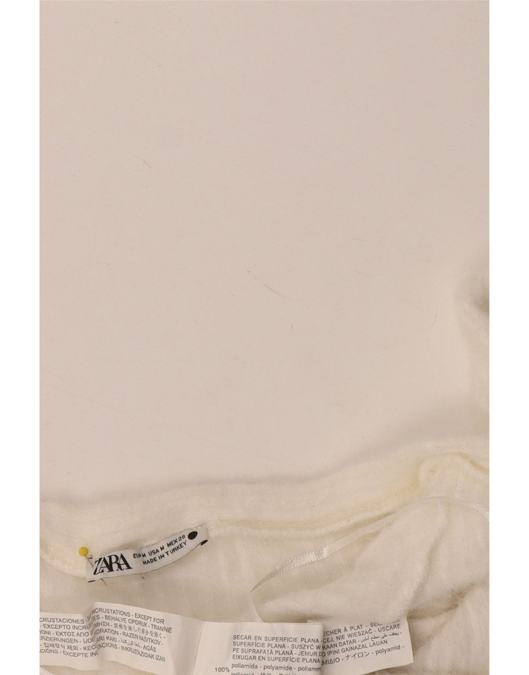 Zara Womens Crop Off Shoulder Top UK 12 Medium White Polyamide
