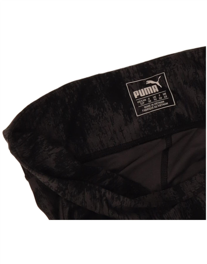 Puma Dame Capri Leggings UK 10 Small Black Tie Dye