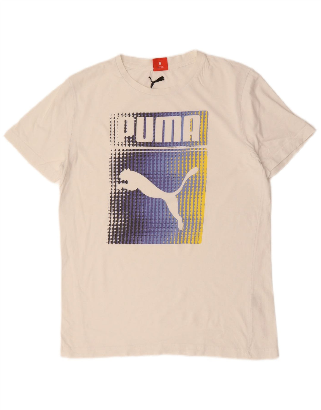 Puma Herre grafisk T-shirt Top Medium Hvid Bomuld