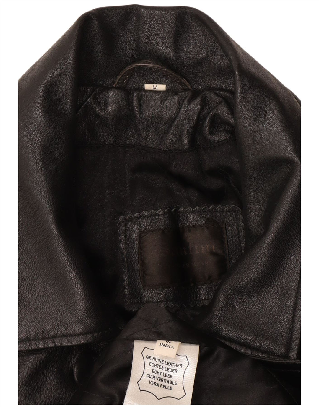 Santini læderfrakke til kvinder UK 14 Medium sort læder