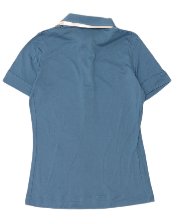 VINTAGE Dame Polo Shirt US 4 Small Blue Cotton