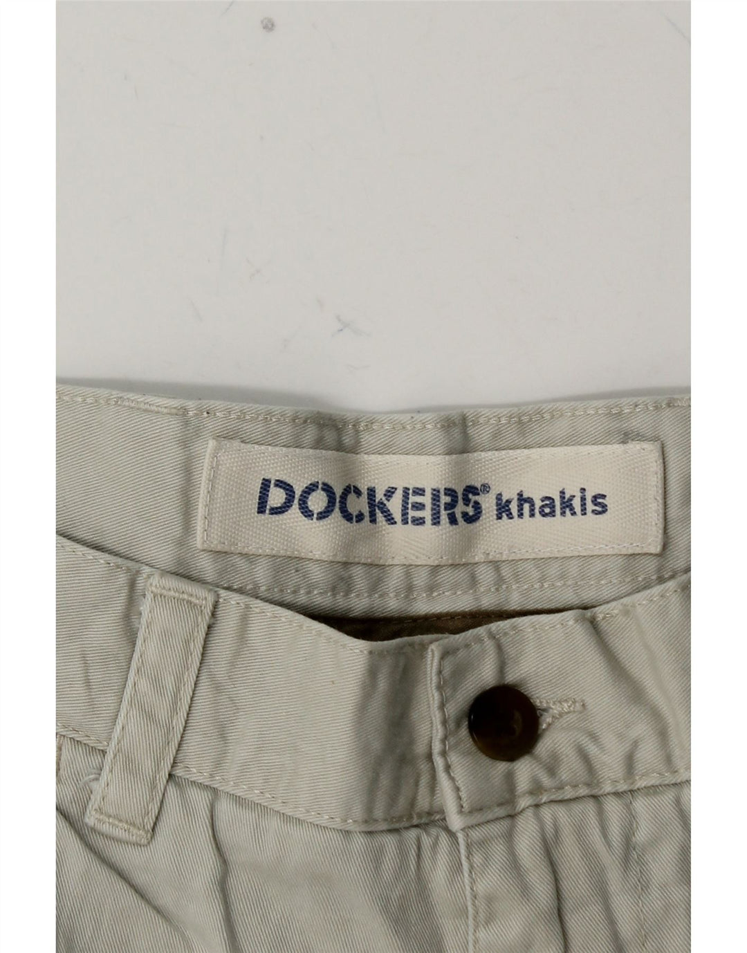DOCKERS Herre Khakis Chino Shorts W34 Large Blue Cotton