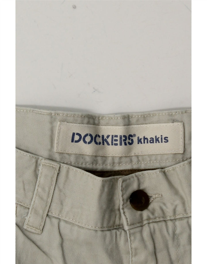 DOCKERS Herre Khakis Chino Shorts W34 Large Blue Cotton