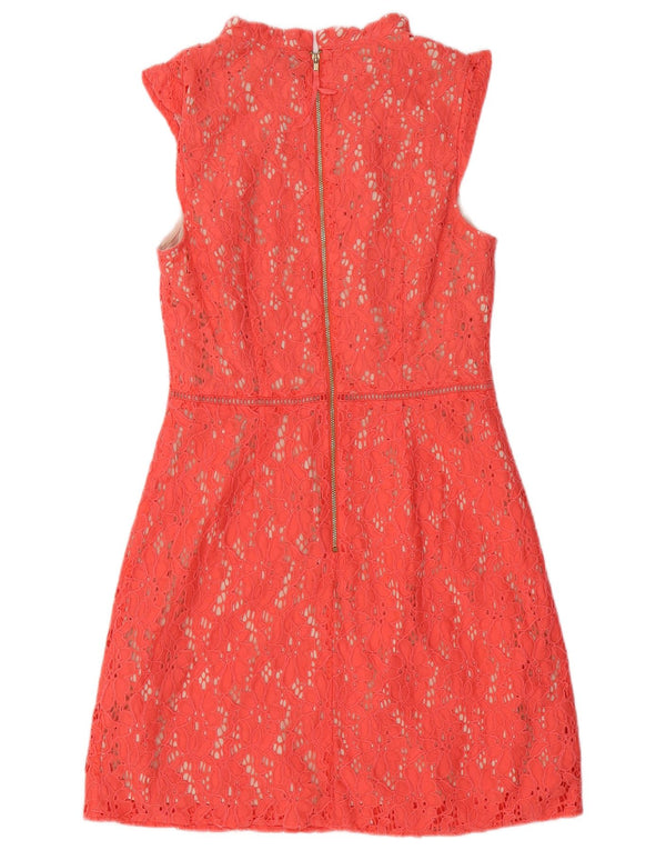Oasis Kvinder Blonde Skede Kjole UK 10 Small Red Floral Bomuld