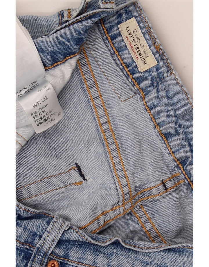 Levi's Men Distressed Straight Jeans W32 L32 Blå Bomuld