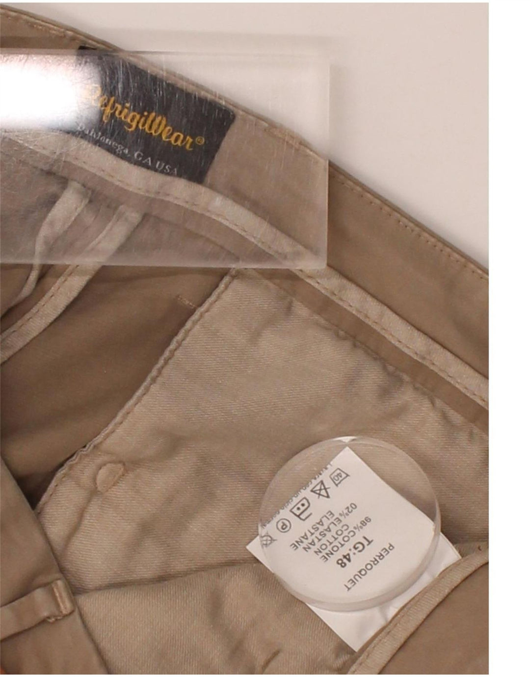 REFRIGIWEAR Mens Slim Chino Trousers IT 48 Medium W32 L30 Grey Cotton Vintage Refrigiwear and Second-Hand Refrigiwear from Messina Hembry 