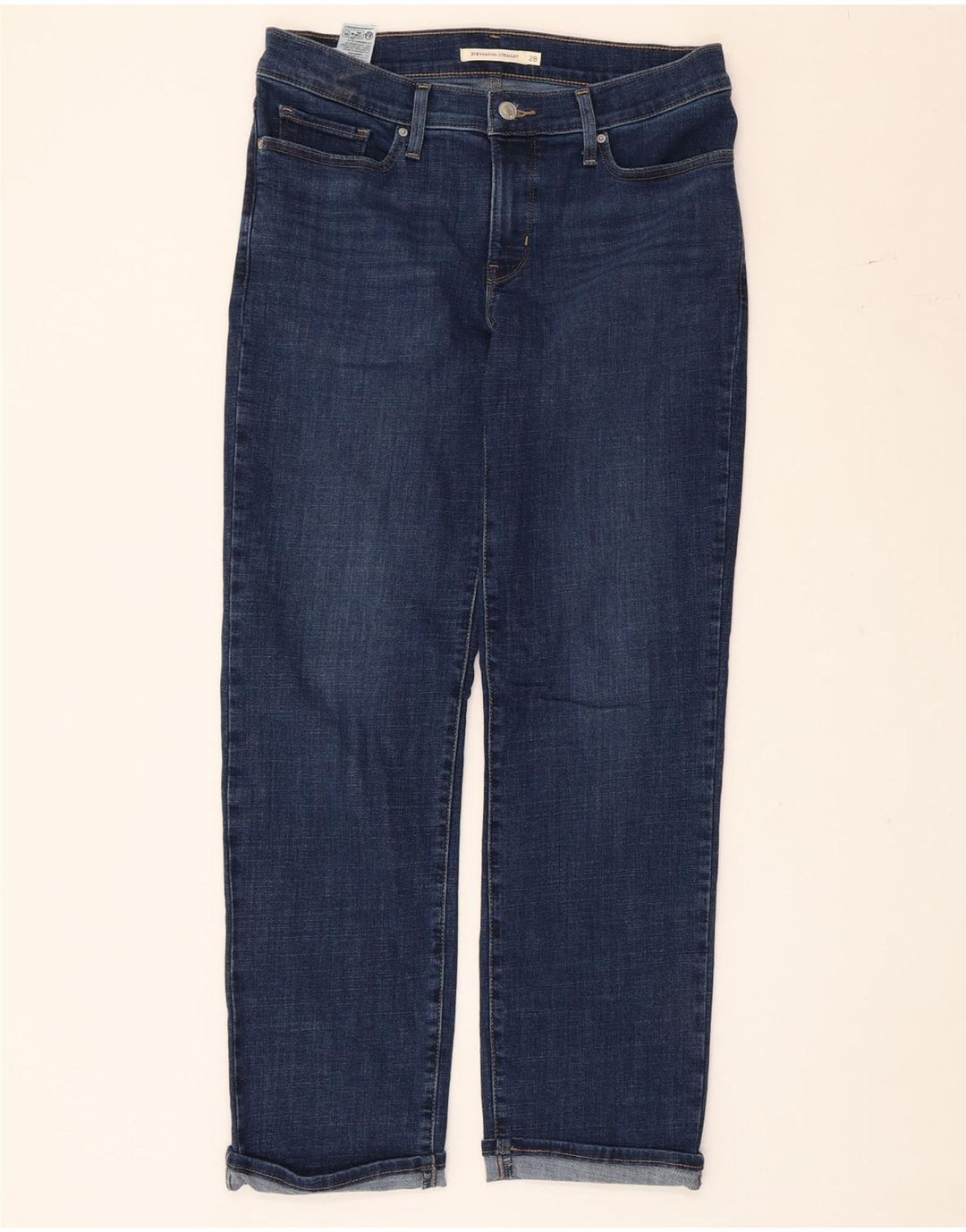Levi's Dame 314 Shaping Straight Jeans W28 L27 Blå Bomuld