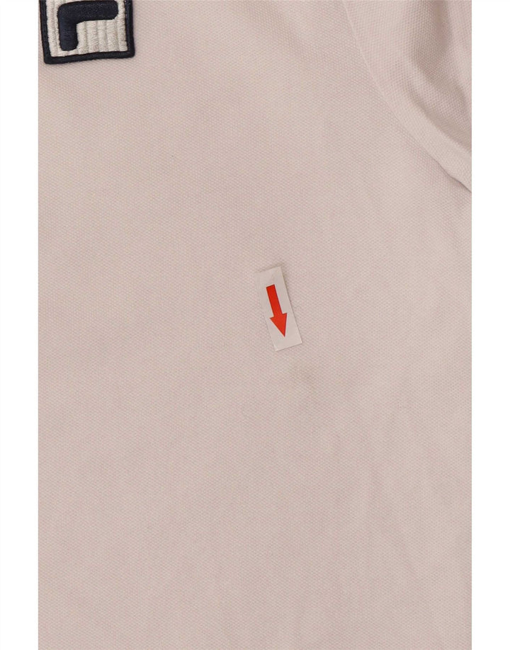 Fila Polo Shirt til mænd Lille hvid Colourblock Bomuld