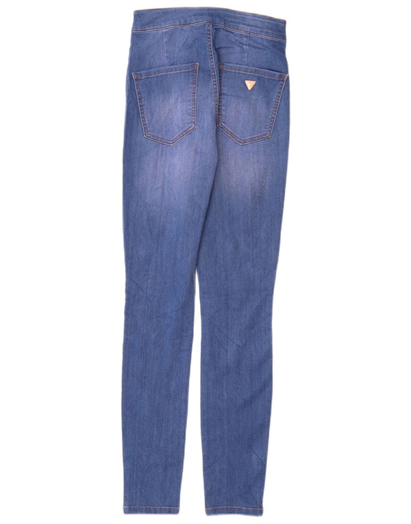 GUESS Kvinder Højtalje Skinny Jeans W24 L28 Blå Bomuld