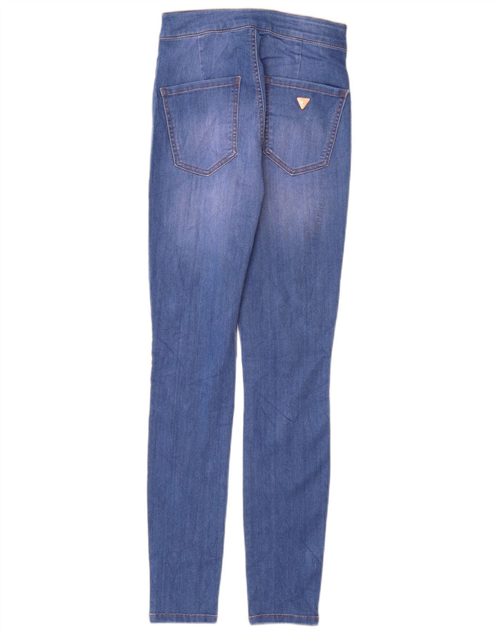 GUESS Kvinder Højtalje Skinny Jeans W24 L28 Blå Bomuld