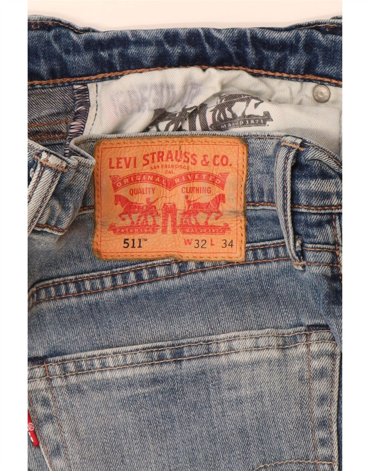 Levi's Herre 511 Slim Jeans W32 L31 Blå Bomuld