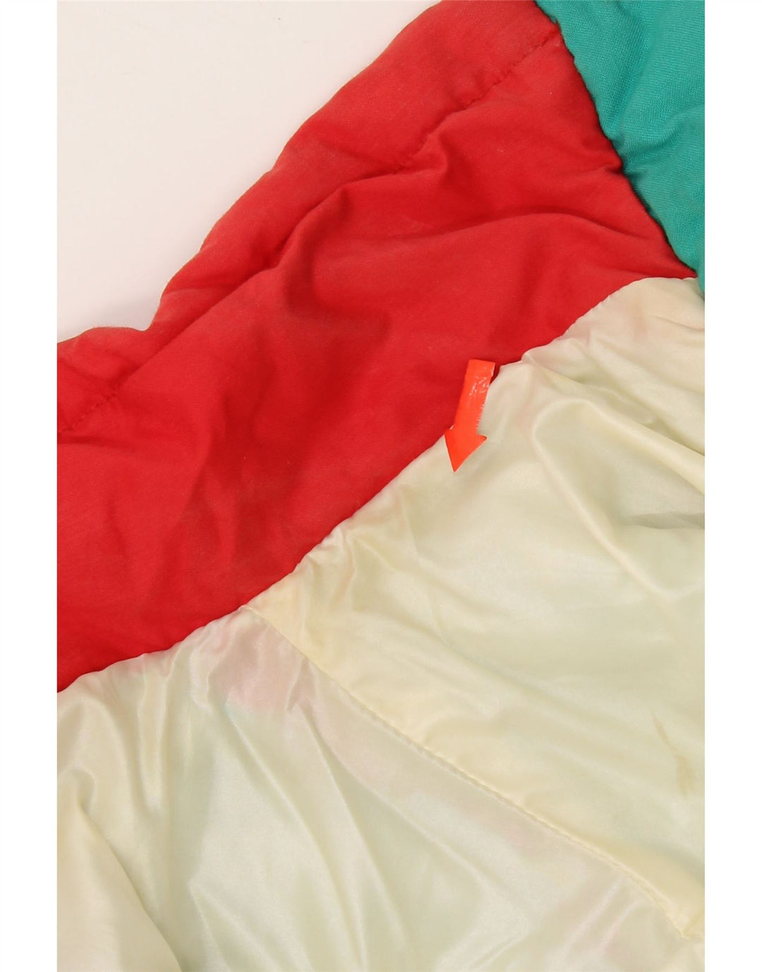 Vintage polstret hættejakke til kvinder IT 42 Medium Flerfarvet Colourblock