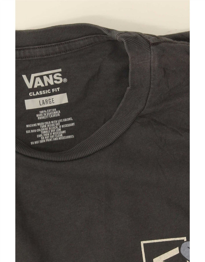 Vans Herre Classic Fit Grafisk T-Shirt Top Stor Grå Bomuld