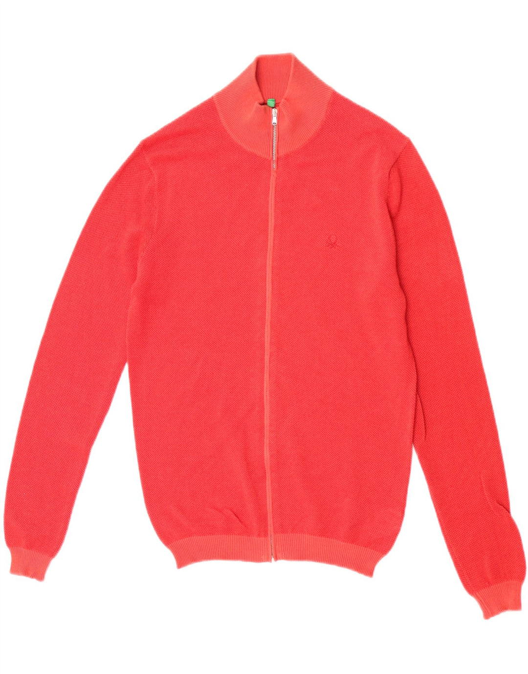 Benetton Herre Cardigan Sweater Lille Rød Bomuld