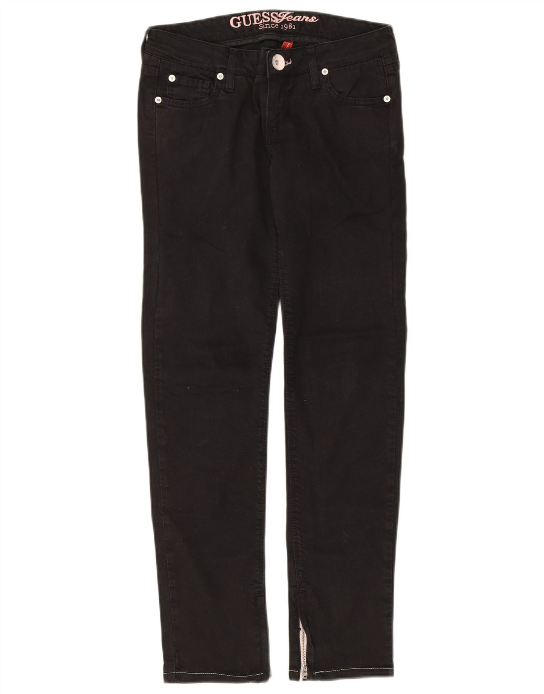 GUESS Slim Jeans til kvinder W26 L28 Sort bomuld