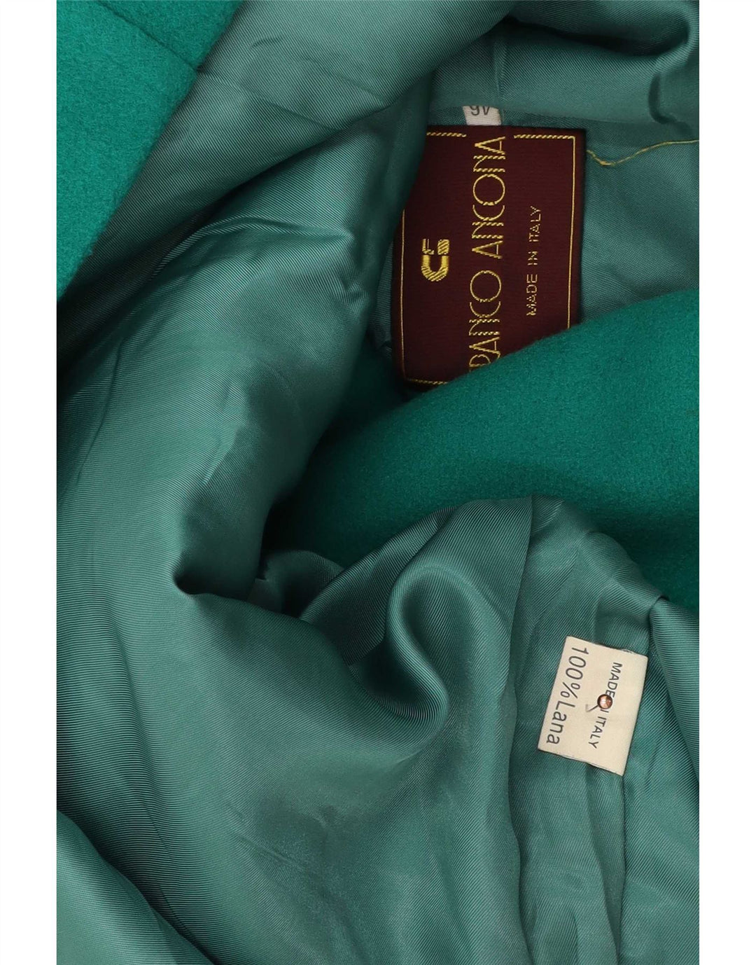 Franco Ancona Dame Oversized Dobbeltradet Frakke IT 46 Stor grøn uld
