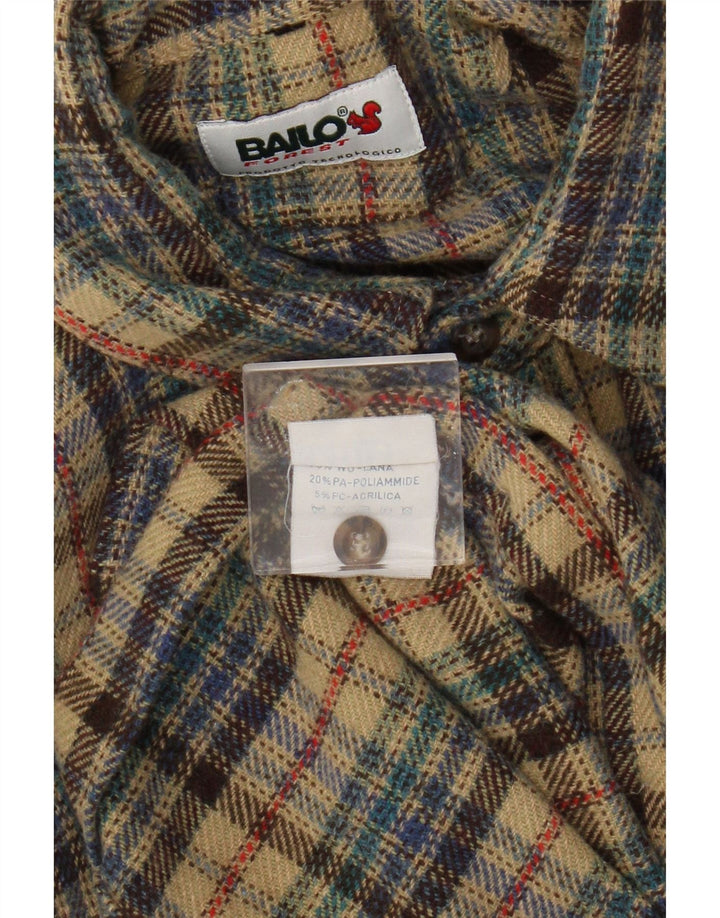 Bailo Herre Overshirt Skjorte Stor Beige Ternet Uld