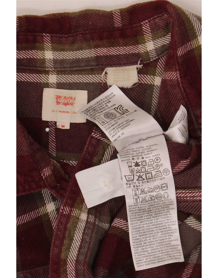 Levi's Flanelskjorte til mænd Medium Bourgogne ternet bomuld