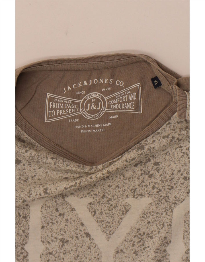 Jack & Jones Herre grafisk T-shirt Top XL Grå