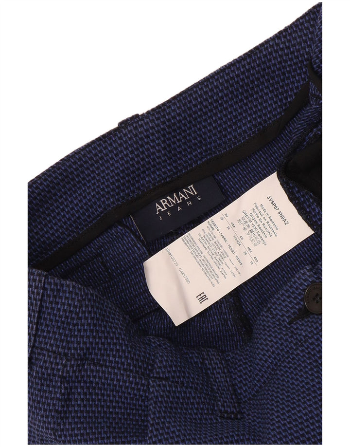 Armani Skinny Chino-bukser til kvinder EU 38 Medium W28 L29 Blue Houndstooth