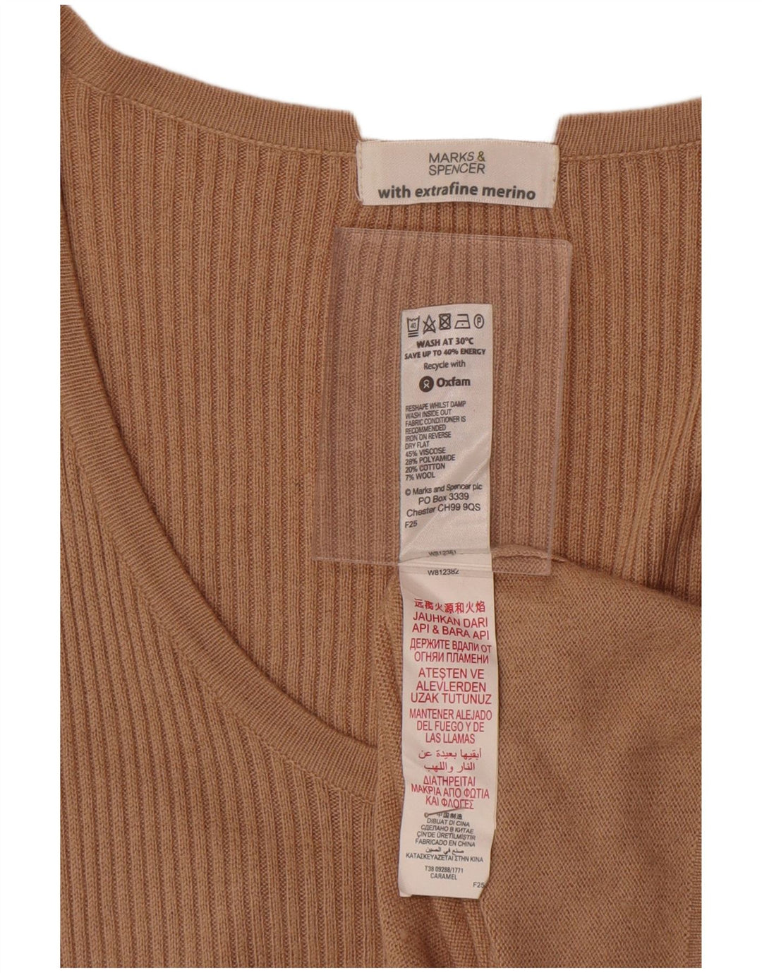Marks & Spencer Dame Jumper Dress UK 14 Medium Beige Viscose