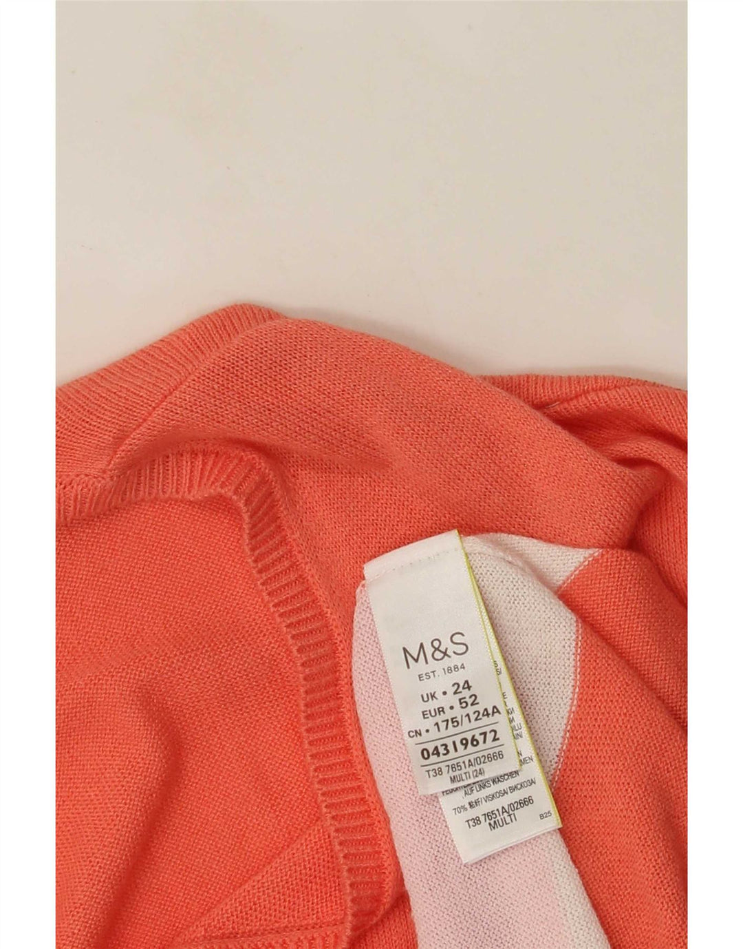 Marks & Spencer Dame V-hals sweater UK 24 4XL Flerfarvet