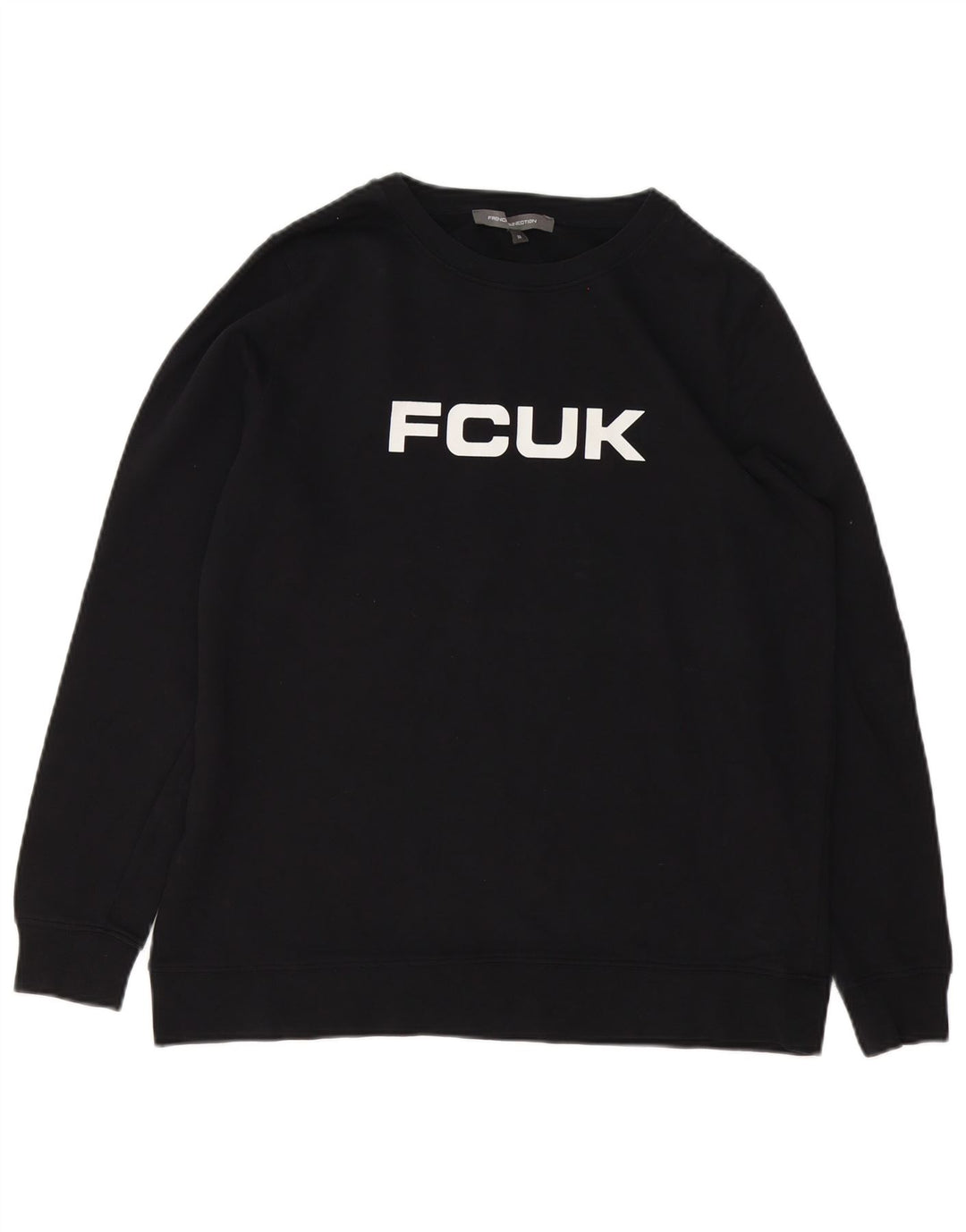 French Connection Herre Fcuk Grafisk Sweatshirt Jumper Medium Sort Bomuld