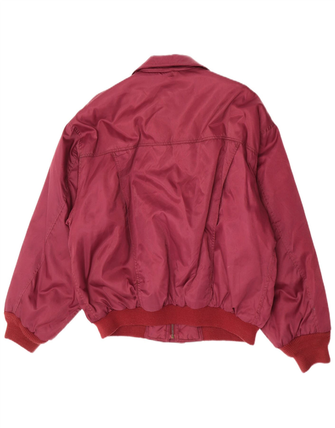 Vintage polstret bomberjakke til mænd UK 38 Medium Burgundy Nylon