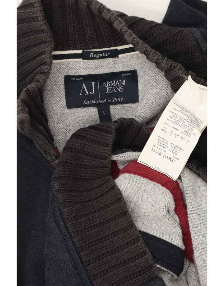 Armani Jeans Herre Cardigan Sweater Stor Marineblå Bomuld