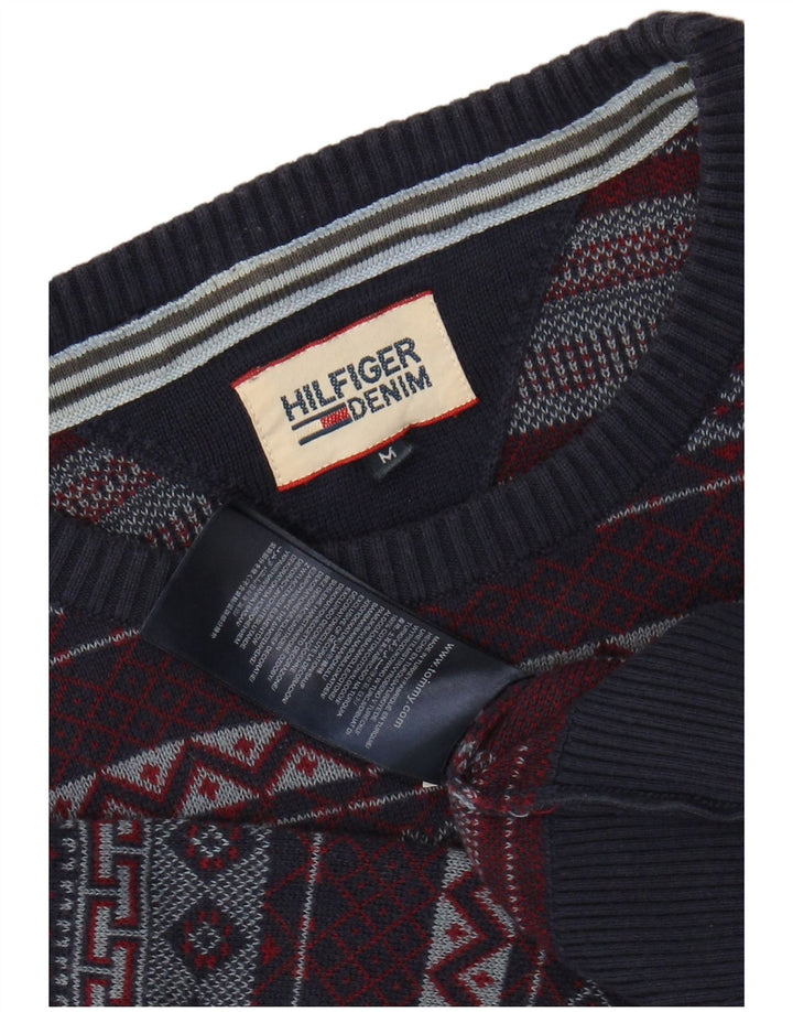TOMMY HILFIGER sweater med rund hals til mænd Medium marineblå Fair Isle