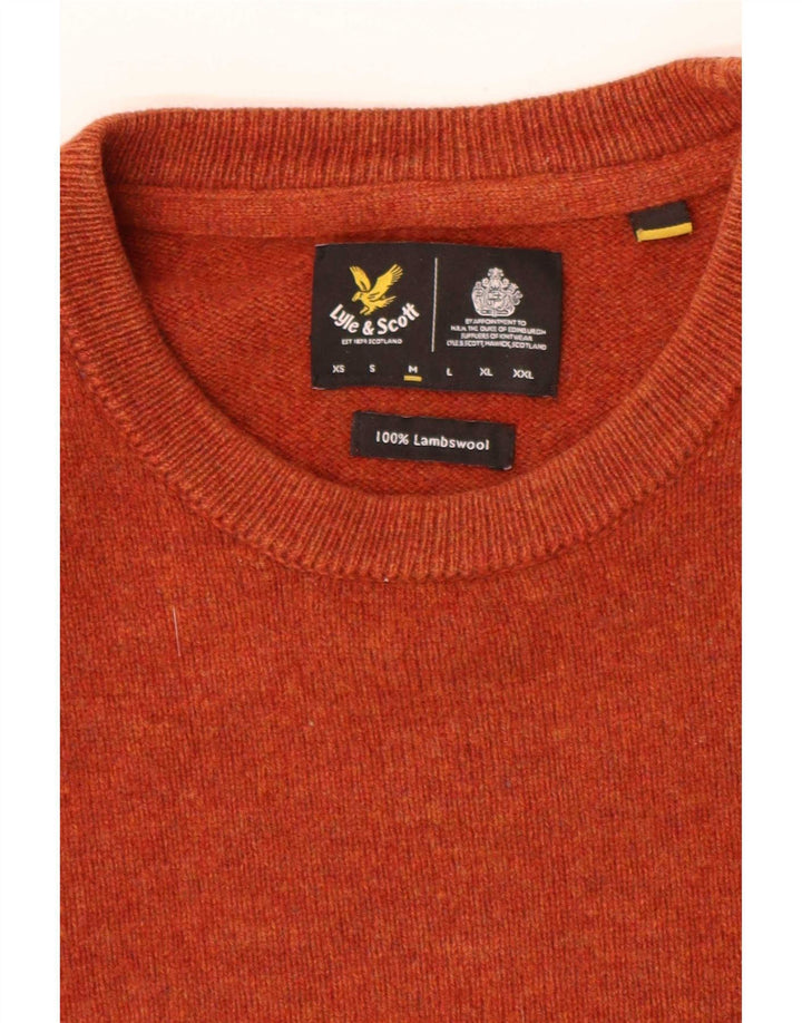 Lyle & Scott Herre Loose Fit Crew Neck Jumper Sweater Medium Orange