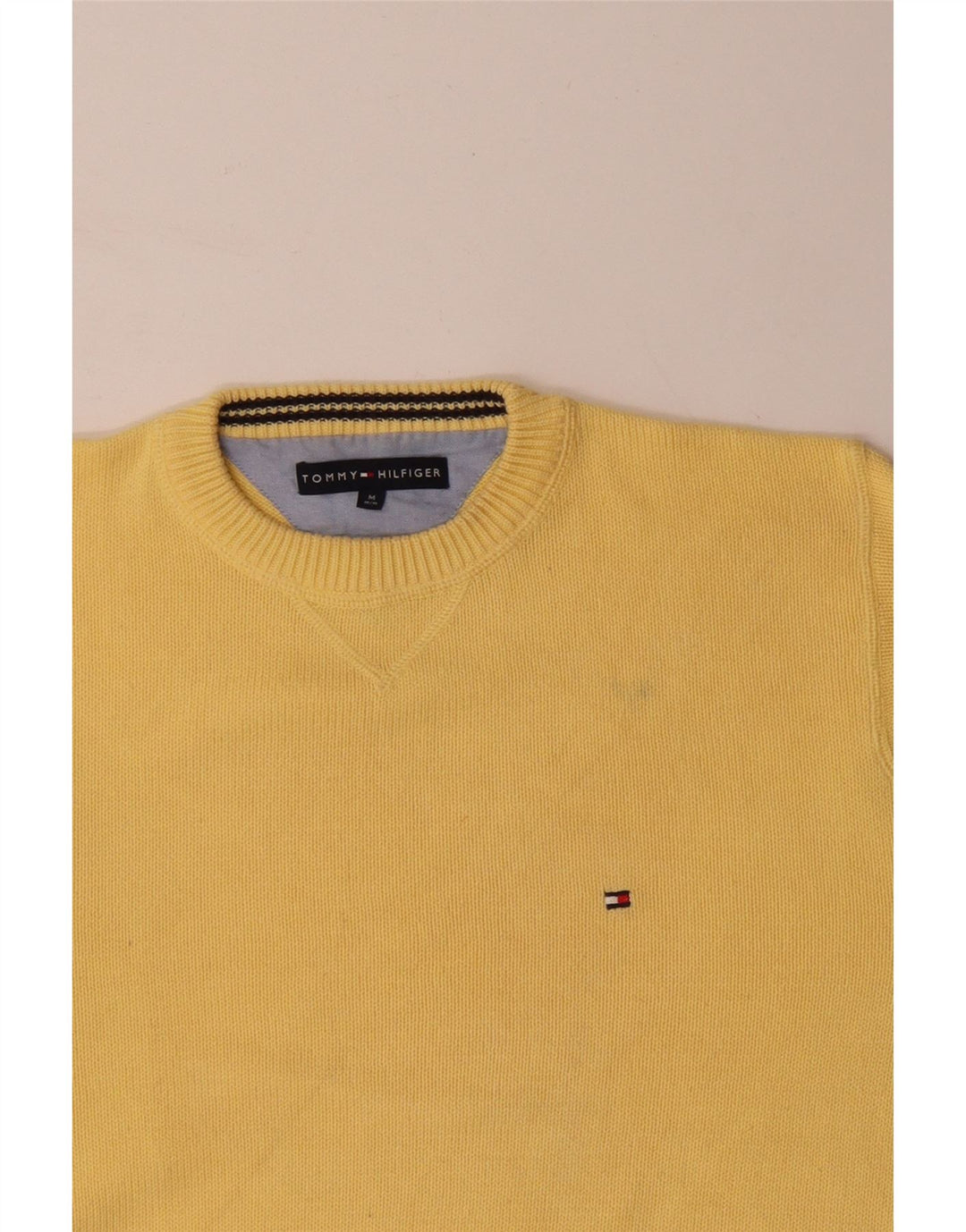 TOMMY HILFIGER sweater med rund hals til mænd mellem gul bomuld