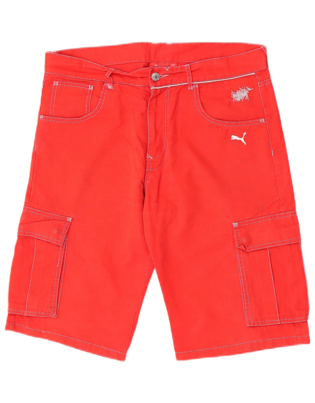 Puma Herre Cargo Shorts W34 store røde bomuld