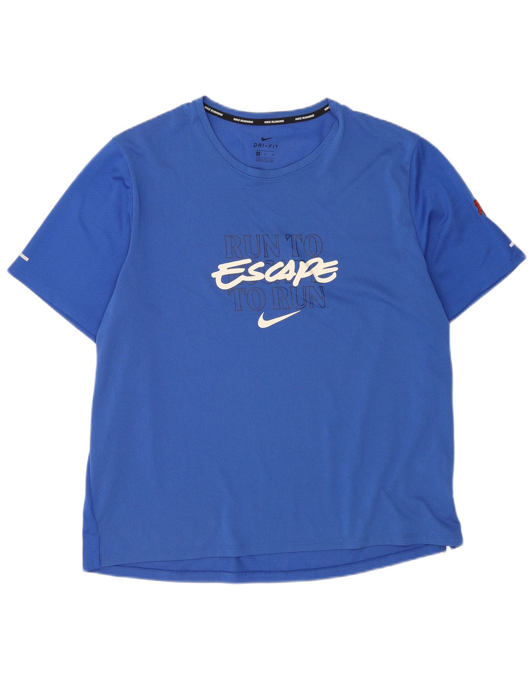 Nike Herre Dri Fit Grafisk T-Shirt Top XL Blå Polyester