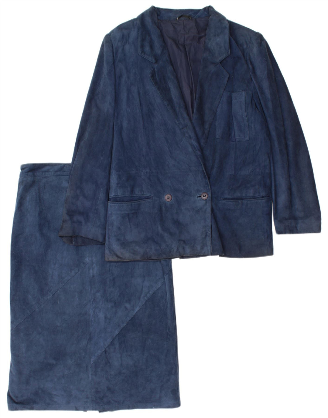 Robrik Dame Ruskind 2-delt nederdelsæt IT 44 Medium W30 Marineblåt læder