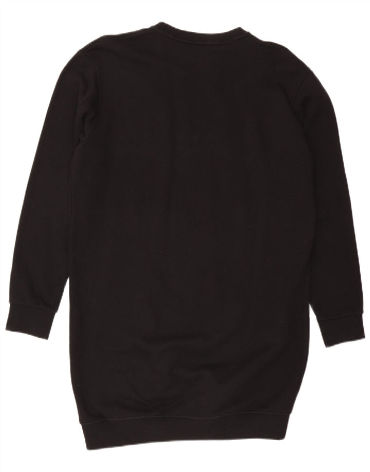 Pyrex Womens Oversized Sweatshirt Jumper Dress UK 10 Small Black Bomuld