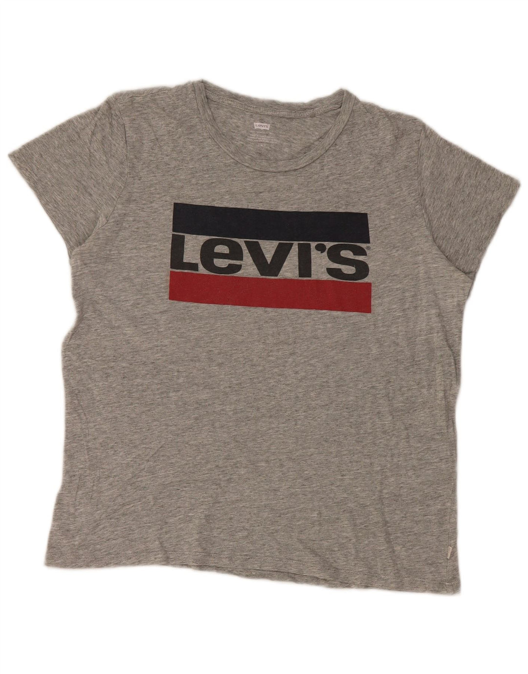 Levi's Dame Grafisk T-Shirt Top UK 14 Medium Grå Bomuld