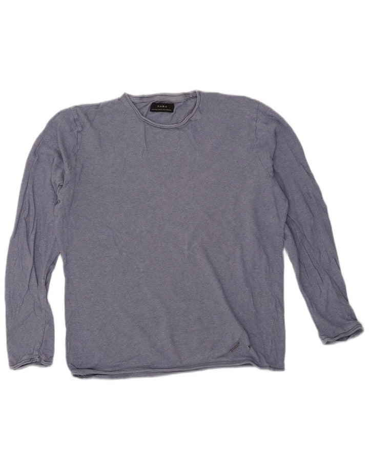Zara Dametop Langærmet UK 14 Medium Blue