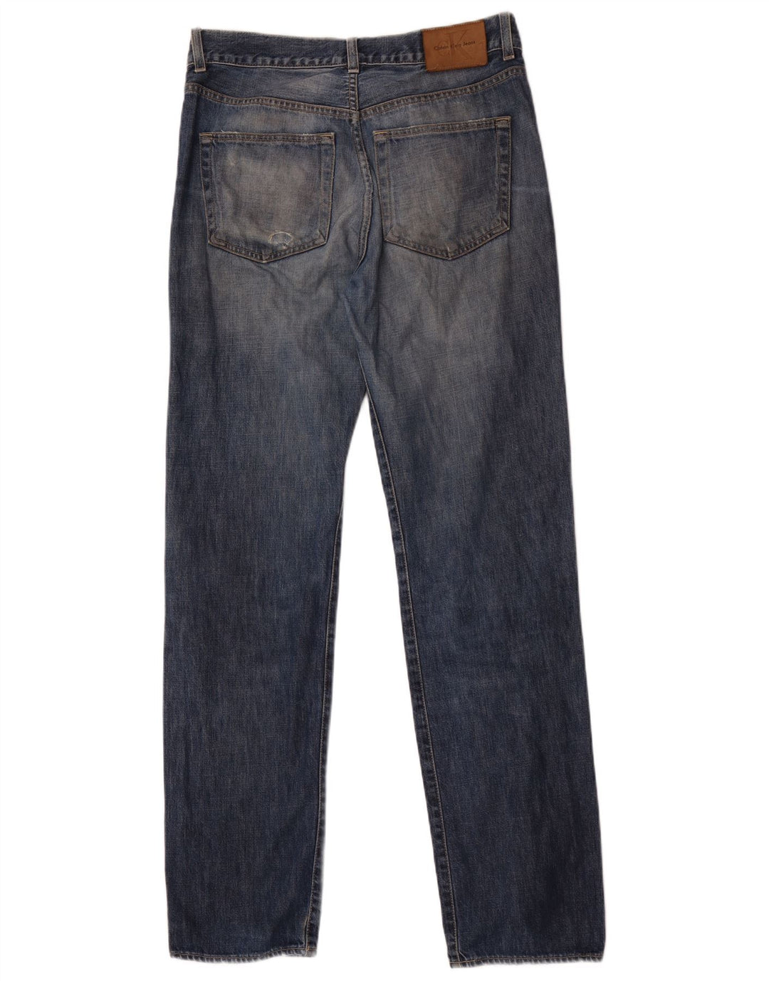 Calvin Klein Herre Distressed Straight Jeans W32 L34 Blå