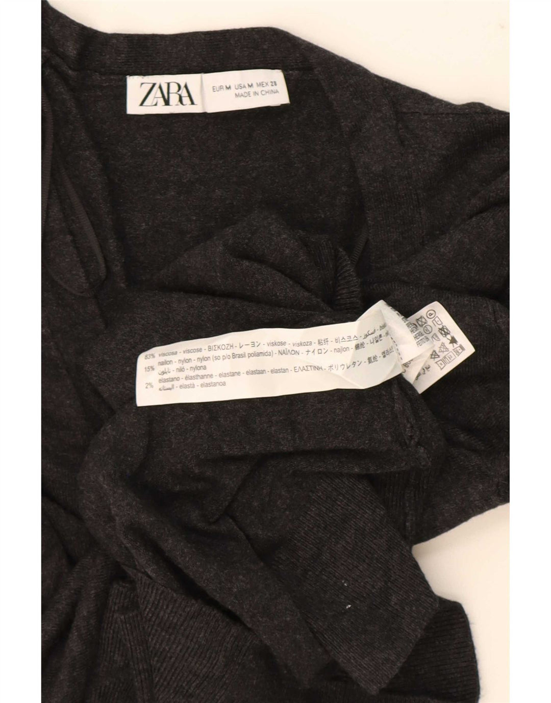 Zara Dame Cardigan Sweater UK 12 Medium Grey Viscose