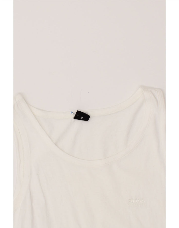 HUGO BOSS Womens Vest Top UK 14 Medium White Cotton Vintage Hugo Boss and Second-Hand Hugo Boss from Messina Hembry 