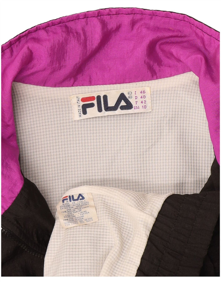 Fila Womens Oversized træningsdragt Topjakke IT 46 Large Black Floral
