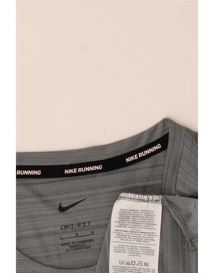 Nike Herre Dri Fit T-Shirt Top Stor Grå Polyester