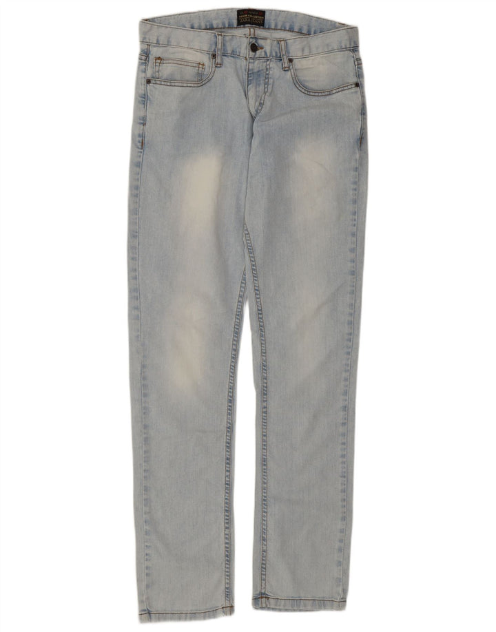 Zara Straight Jeans til mænd EU 42 Large W32 L33 Blå Bomuld
