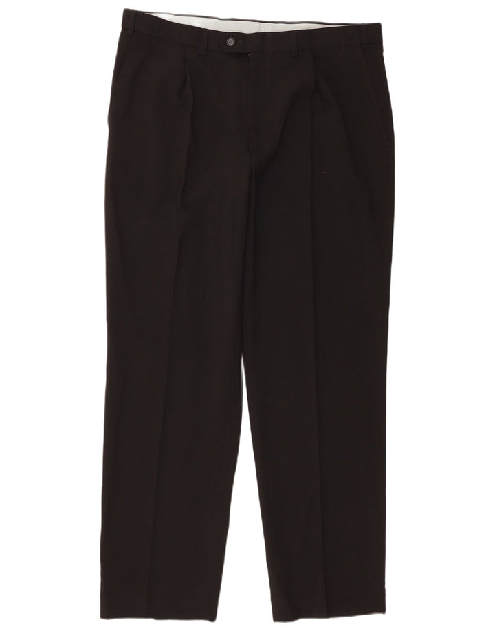 Marks & Spencer Herre Pegged Suit Bukser W36 L31 Sort Polyester