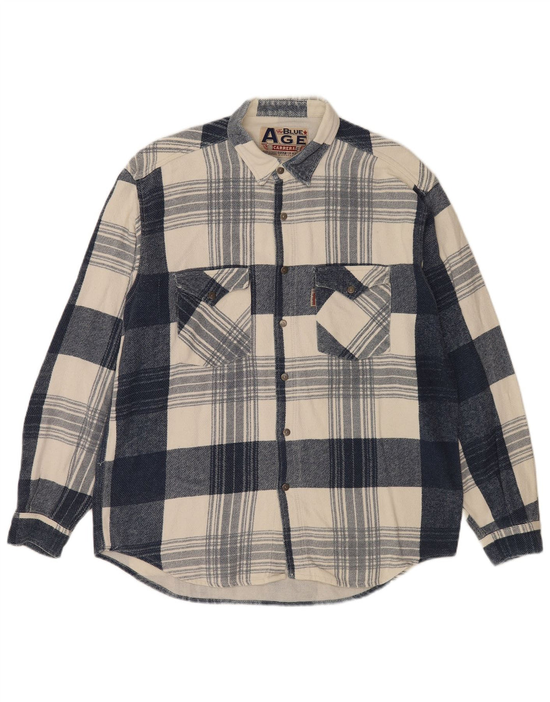 Carrera herre flannelskjorte XL blå ternet